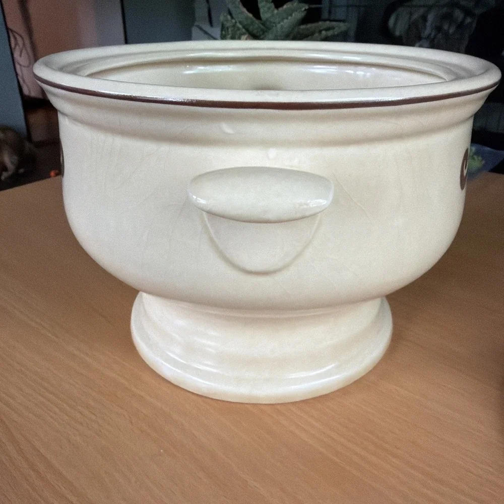 Pfaltzgraff Soup‎ Tureen with Lid Stoneware Beige Vintage Brown G-160